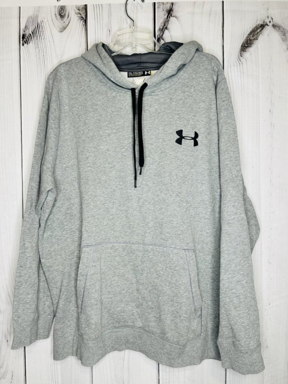 Under Armour Hoodie Mens Pullover Sweatshirt Gray Size XXL Logo